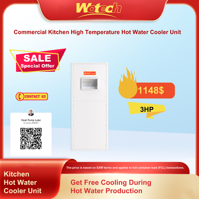 comprare R410a 380V 50Hz 3 Phase Commercial Kitchen High Temperature Hot Water Cooling Unit fabbricazione online
