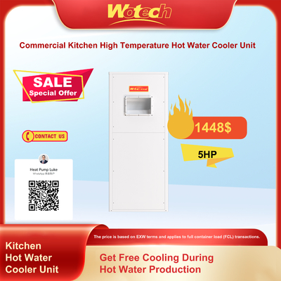 comprare R410a 5 HP Commercial Kitchen High Temperature Hot Water Cooling Unit fabbricazione online